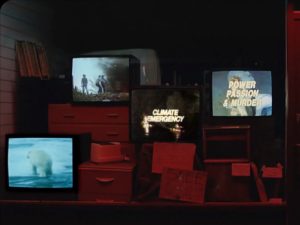 crt video screens wall